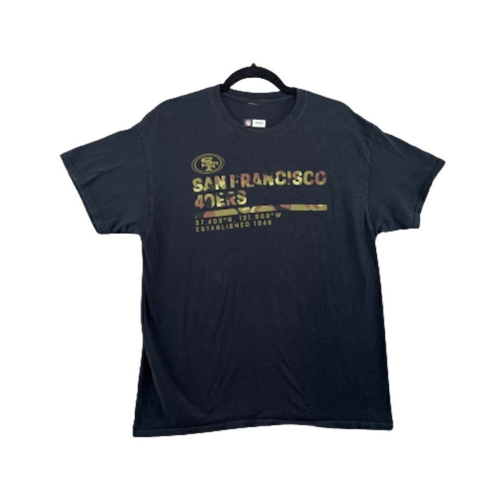 San Francisco 49ers Shirt Adult Medium Black Camo NFL Football Mens